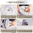 thumbnail image 4 of Table Lamp Adjustable 3 Color & 10 Brightness Levels Desk Lamp Linen Shade USB Powered for Bedrooms and Bedside Tables Light Purple and Black Floral Medium, 4 of 7