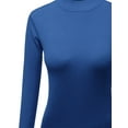 thumbnail image 3 of Women's Silky Mock Turtle Neck Long Sleeve Knit Top Sweater, 3 of 3