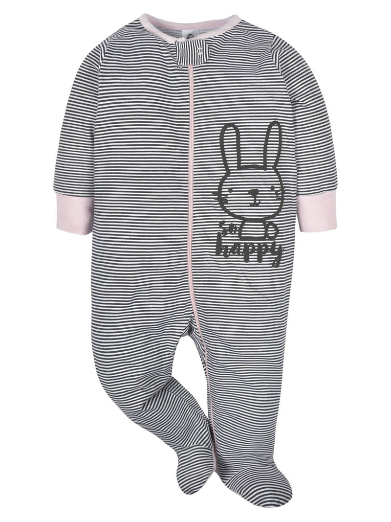 Gerber 4 Pack Sleep N' Play Footie Baby Girls