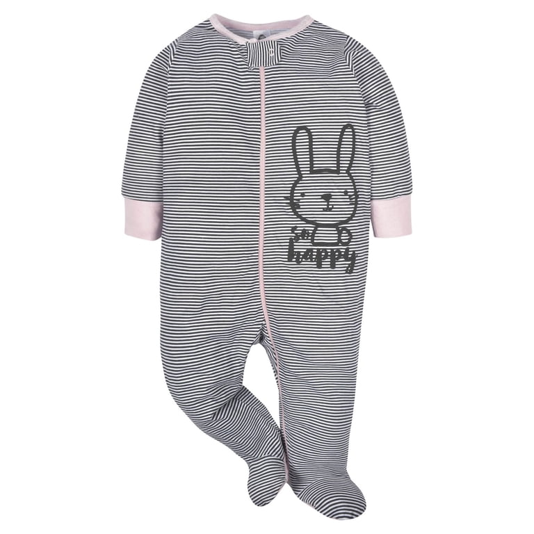 Gerber Baby Girl Sleep 'N Play Footed Pajamas 4-Pack photo 4