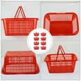 thumbnail image 6 of KONTONTY Portable Plastic Storage Basket with Double Handles for Home Use Red Large Capacity, 6 of 8