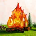 thumbnail image 4 of 2 Set Fake Fire Fake Flame Camping Decoration 3D Cardboard Campfire Centerpiece Artificial Flames Campfire Party Decoration for Camp Bachelorette Christmas Party(12 x 10 Inch,Gold Orange), 4 of 12