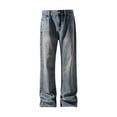 thumbnail image 3 of Kalauyu Men's Baggy Wide Leg Jeans, Hip Hop Skater Denim Cargo Pants Casual Loose Fit,Relaxed Long Trousers, 3 of 8