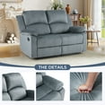 thumbnail image 2 of Bonzy Home Manual Loveseat Recliner Sofa 2-Seat Reclining Couch with Overstuffed Arms & Back, Gray, 2 of 7