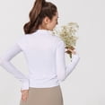 thumbnail image 6 of Womens Plus Size Summer Sun Jacket Ice Skin Coat Workout Jacket Yoga Tight Fit Zip Up White S, 6 of 6