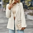 thumbnail image 4 of Chaqueta de traje con bolsillo con solapa, chaqueta de traje de manga larga con cuello vuelto para mujer, chaqueta de oficina con un solo botón, la mejor en su clase, 4 of 6