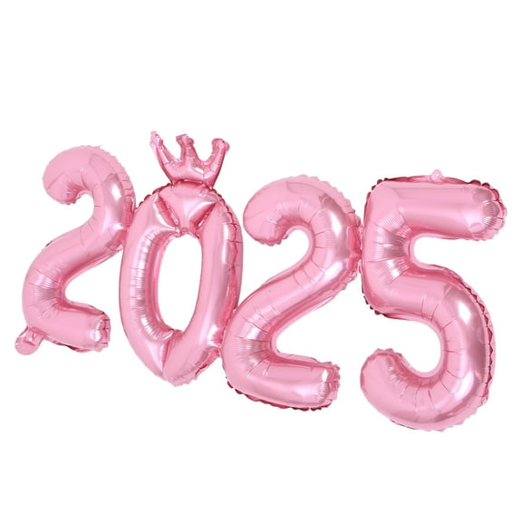 IBASETOY Pink 2025 Number Balloons Metallic Foil Party Decorations for New Year Celebration