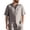 Gray, variant on Linen Shirts For Men Short Sleeve Collar Button Down Mexico Shirt Summer Beach Tops White XL