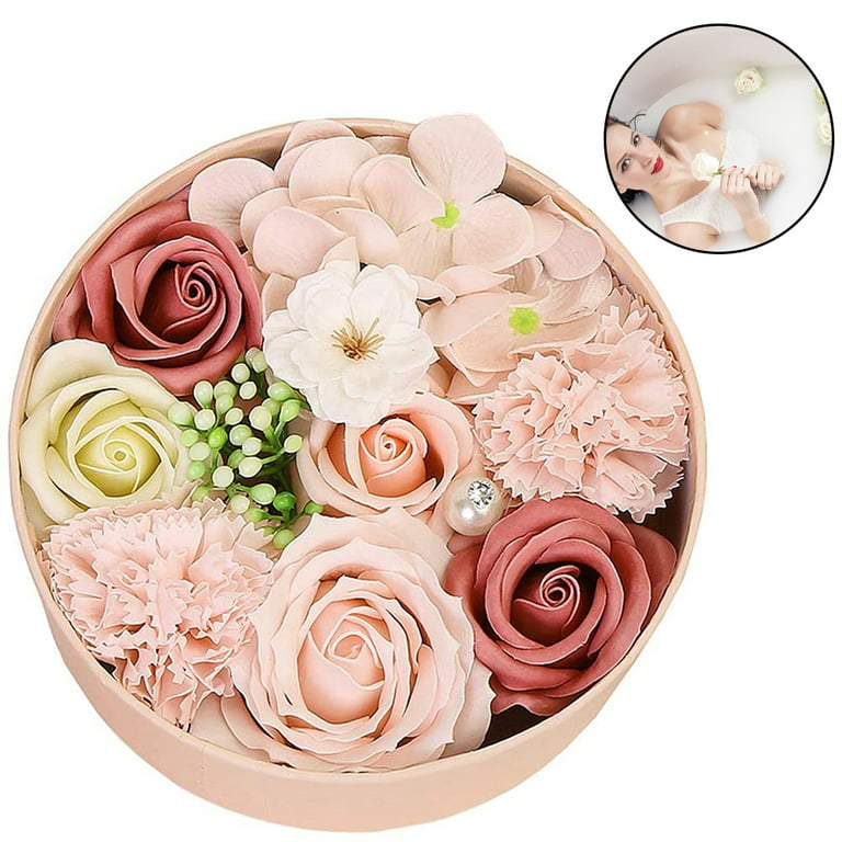 Bath Soap Flower Shaped Soap Rose Petals for Bath Decorative Soap Plant  Essential Oil Soap Flowers Bouquet Gift Box for Women Girls Mom Birthday  Valentine's Day Christmas Gift,Red 