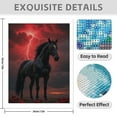 thumbnail image 3 of Diamond Art Kit for Adults, Black Horse Red Sky Roses Diamond Painting for Adults Beginners, 5D DIY Diamond Art Painting Kits, Colorful Diamond Painting Craft for Home Decor 12x16, 3 of 7