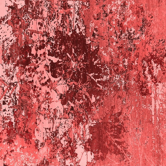 Ahgly Company Indoor Square Oriental Red Industrial Area Rugs, 4' Square