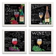 thumbnail image 2 of Gango Home Decor Chalkboard Wine Inspirational Quote Kitchen Wall Art; Four Black & White 12x12in Art Prints in White Frames, 2 of 8