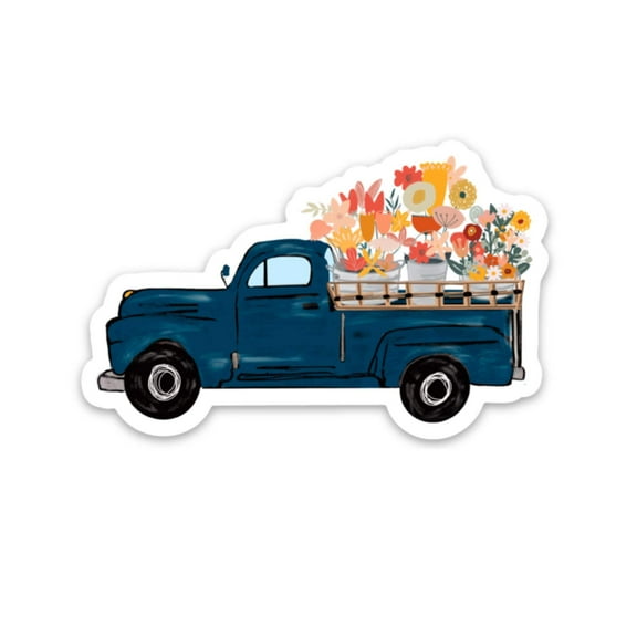 Sticker | Old School Truck  Flowers