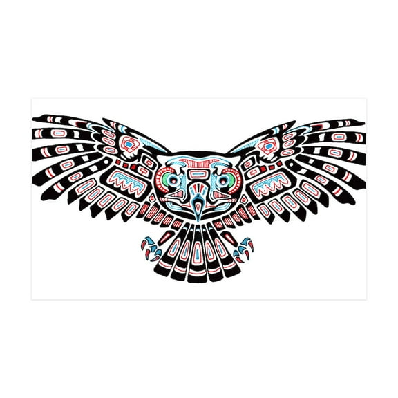 CafePress - Mystic Owl In Native American Style Wall Decal - 35x21 Wall Decal