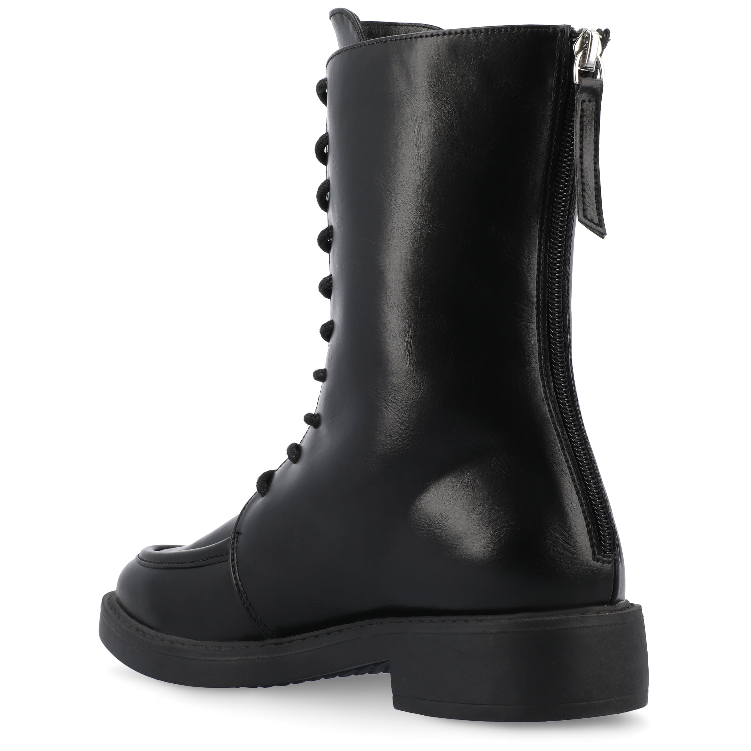 Journee Womens Nikks Lace Up and Zip Entry Almond Toe Booties