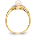 thumbnail image 2 of Solid 14k Yellow Gold FW Cultured Pearl and Diamond Ring - Ring Size 7.0-2.7gm, 2 of 7