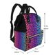 thumbnail image 2 of Easygdp Leopard Neon Rainbow Gradient para Bolsa de Bebé de Gran Capacidad con Múltiples Bolsillos, Bolsa de Pañales para Padres, Bolsa de Viaje Organizada y Elegante, 2 of 6