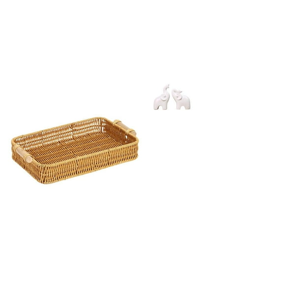 Esculturas De Elefantes Con Cestas De Frutas Tejidas, Cuencos Para Servir Aperitivos, Decoración única De Mesa, Plato De Pan, Estatuas De Animales, Figuras Para La Decoración Del Hogar,