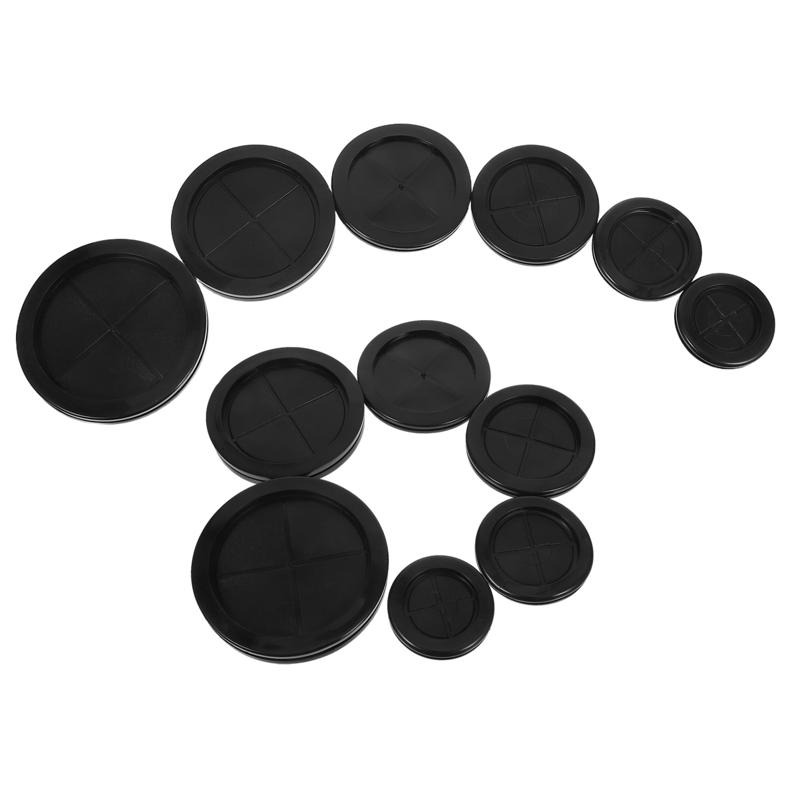 ELAYARD 12Pcs Black Rubber Grommets for Wiring with Flexible Cable Hole Cover and Wire Protection