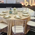 thumbnail image 2 of YOUR CHAIR COVERS - 120 Inch Round Crushed Velvet Tablecloth for Weddings, Quinceanera, Events or Baby Shower - Champagne, 2 of 5