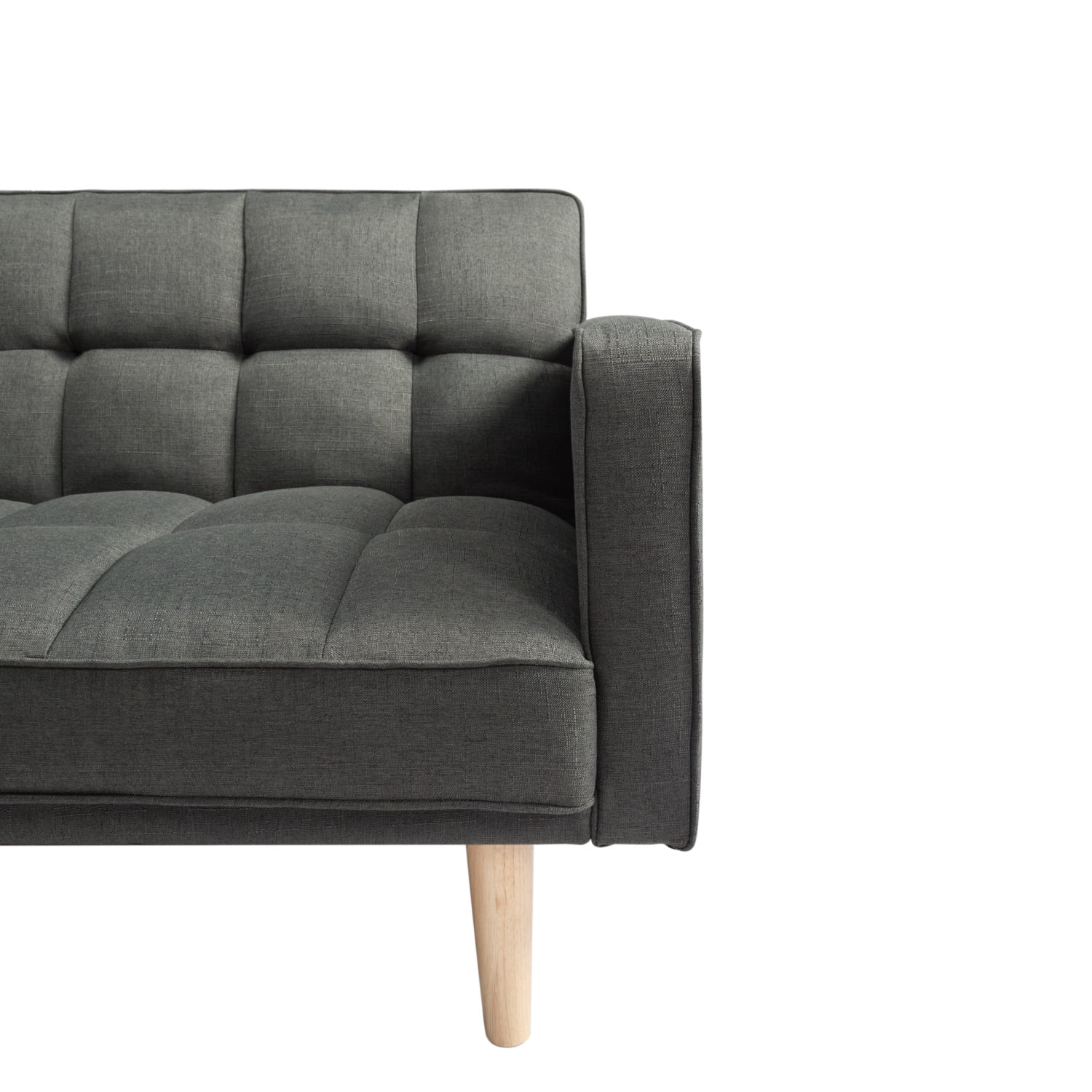 Kadyn Futon Sleeper Sofa, Modern Futon with 2 Pillows, Fabric Futon Sofa Bed for Small Apartmentsents, Dark Gray Kadyn Futon Sleeper Sofa, Modern Futon with 2 Pillows, Fabric Futon Sofa Bed for Small Apartmentsents, Dark Gray