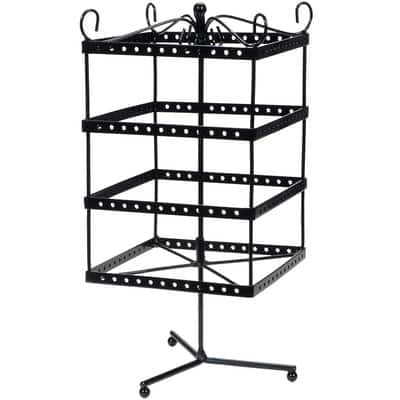 6 Pack: Black Metal Spinning Earring Rack by Bead Landing