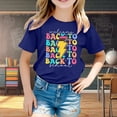 thumbnail image 2 of Chemises pour Fillettes Rentrée des Classes Saison Graphique Col Rond Manches Courtes Été Hauts pour Filles, T-Shirts Marine 3 Ans-4 Ans, 2 of 4