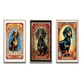 thumbnail image 2 of Designart "Retro Stamp Cute Dachshund Illustration IV" Animals Dog Daschund Framed Wall Art Set Of 3 - Gold Dog Daschund Frame Canvas Set For Living Room Decor, 2 of 6