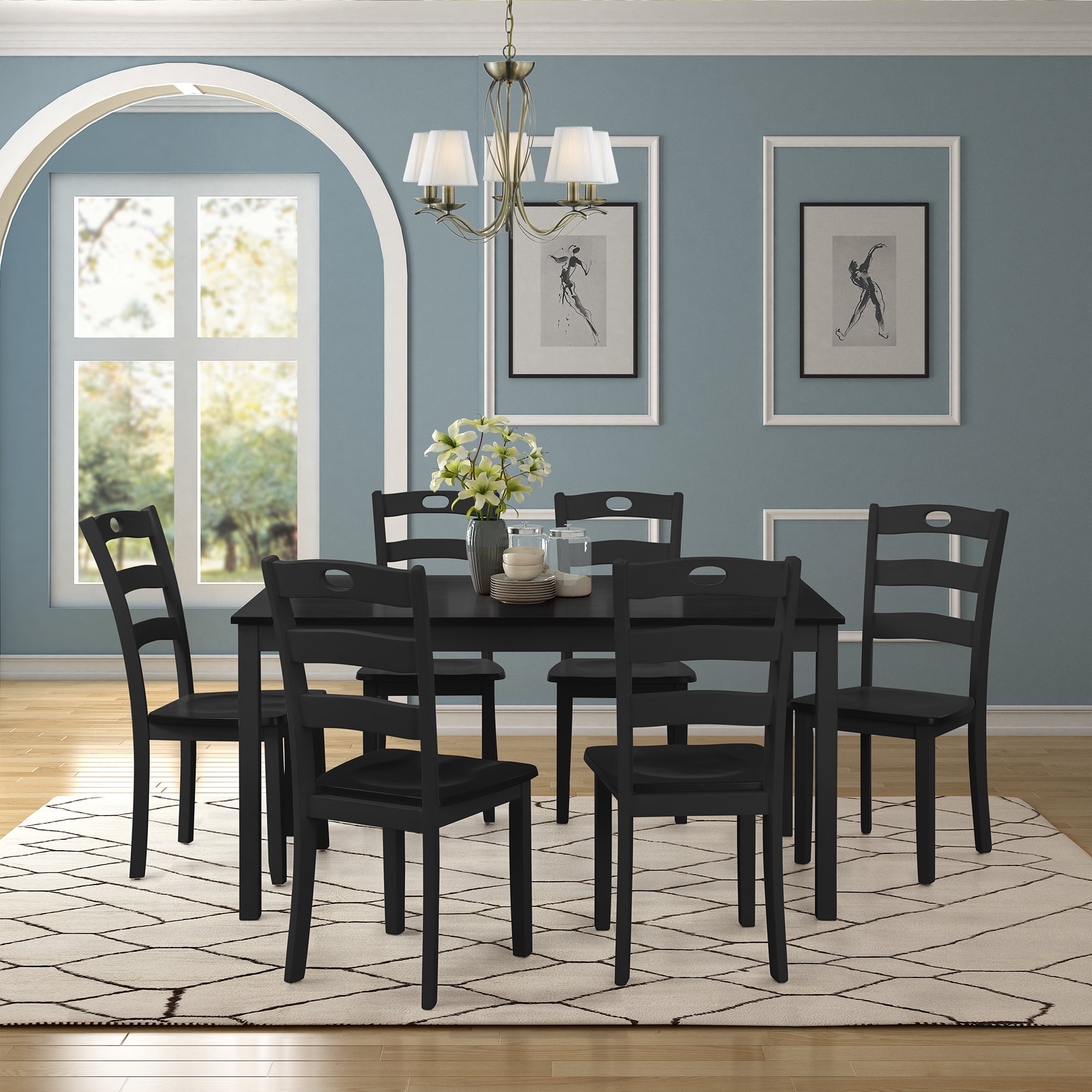 Clearance Dining Table Set With 6 Chairs