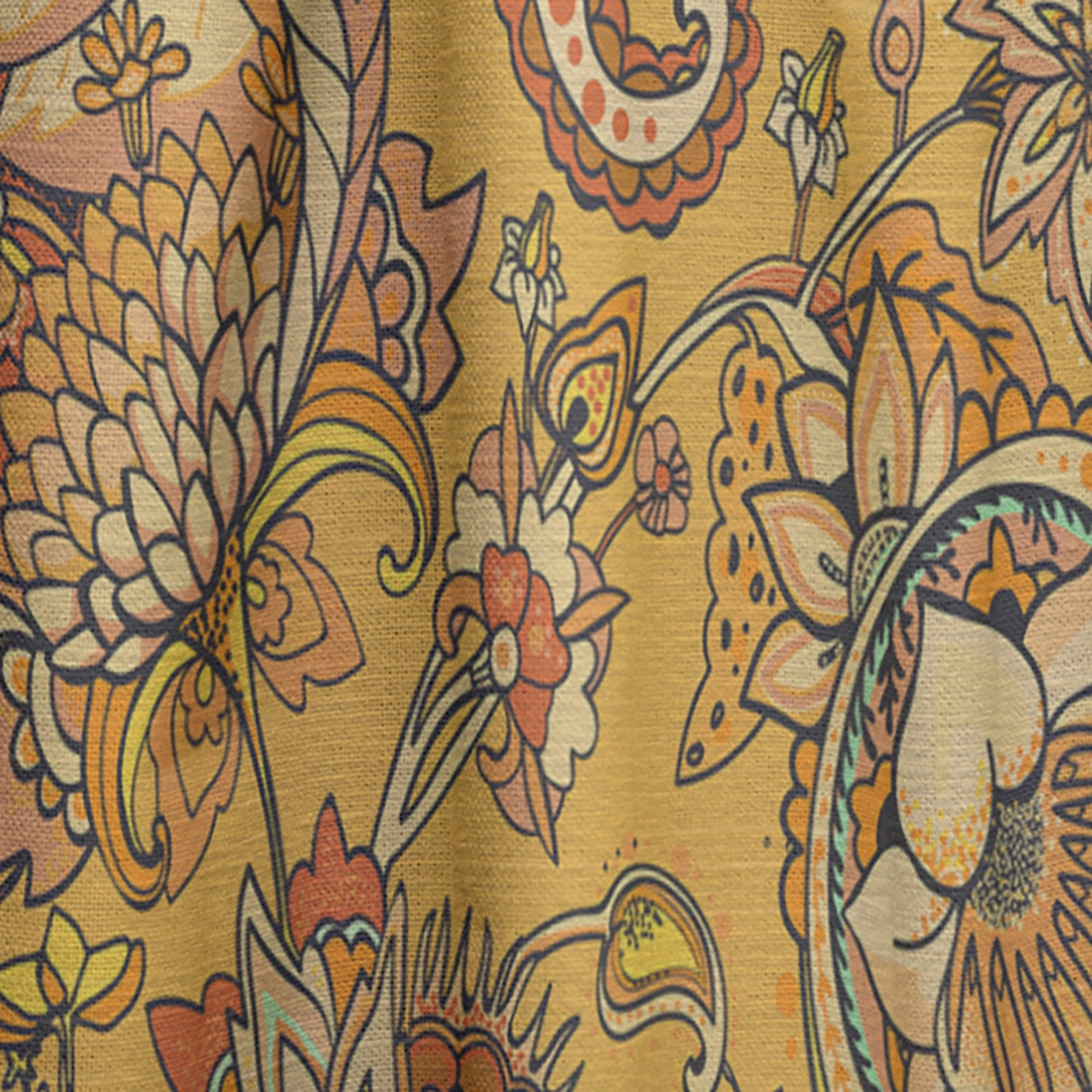 Designart 'Moods Yellow XIII' Designer Curtain Panel