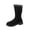 Black, variant on Black Women'S Snow Boots Winter Mid Calf Boots Fleece Lined Warm Round Toe Side Zipper Low Heel Comfortable Outdoor Indoor