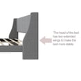 thumbnail image 5 of Miniyam Queen Size Upholstered Bed Frame with Wingback Headboard, No Box Spring Needed, Light Gray, 5 of 7