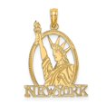 thumbnail image 1 of FB Jewels 14K Yellow Gold Cut Out New York with Statue Of Liberty Pendant, 1 of 4