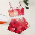 thumbnail image 4 of Womens Pajamas Set Valentines Theme Print Casual Tank Tops and Shorts Soft Comfortable 2 Piece Sleepwear for Women Hot Pink L, 4 of 4