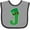 Heather and Black, variant on Irish St Patricks Day Letter J Monogram Boys or Girls Baby Bib