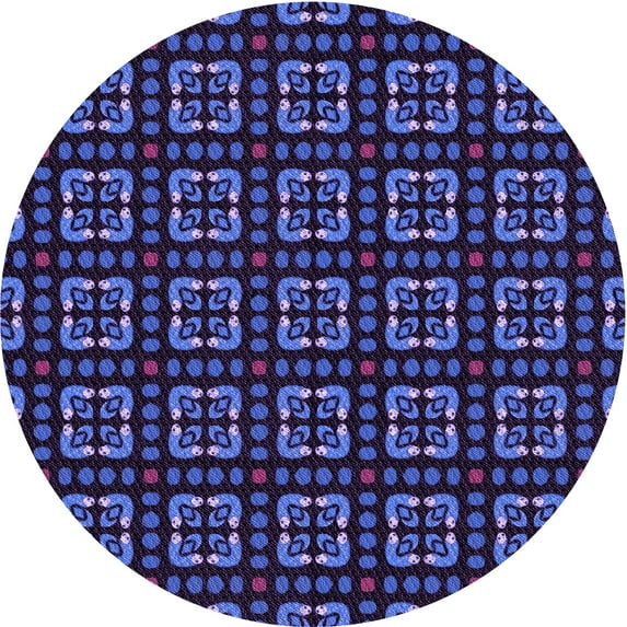 Ahgly Company Indoor Round Patterned Deep Purple Area Rugs, 4' Round