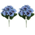 thumbnail image 2 of AuroraX Home Decorations Birthday Table Centerpiece Ornaments,2 Pcs Blue Artificial Flowers,Kitchen Winter Living Room Office Decor, 2 of 5
