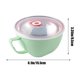 thumbnail image 3 of Cuenco de sopa de arroz aislado de plástico pequeño 15,5 cm | Vajilla resistente al calor | Cuenco portátil para remojo doméstico | Textura de la paja | Verde Azul Rosa | Una sola pieza, 3 of 6