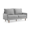 thumbnail image 2 of 69 Inch Wide Upholstered Two Cushion Sofa with Cambered Arms in Grey Velvet, 2 of 13