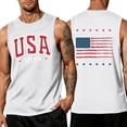 thumbnail image 2 of American Flag Tank Tops for Men 4th of July Shirts USA Muscle Sleeveless Shirt Patriotic Tank Tops White M, 2 of 4