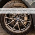 thumbnail image 4 of GHSDFBB Kit de Capuchons de Moyeu Central de Roue de Voiture Gris Foncé & Argent Compatible pour Tesla Model 3 Model S Modelxu2013 4 Capuchons de Moyeu Central + 20 Couvercles d'Écrou de Crantage, 4 of 7