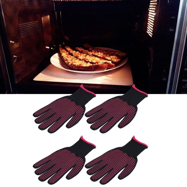 4 Guantes Resistentes Al Calor, Manoplas Antiescaldaduras Resistentes A Altas Temperaturas Con Protuberancias De Silicona