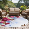 thumbnail image 4 of Pink Red Roses Round Area Rug 8Ft Washable Large Circle Rugs for Living Room Dorm, Spring Floral Butterflies Abstract Art Non-Slip Carpet Floor Mats Indoor Outdoor Carpet Runner Aesthetic Home Decor, 4 of 8