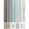 thumbnail image 3 of Aqua Gray Stripes Sheer Curtains for Living Room Bedroom Minimalist Gradient Lines Aesthetic Sheer Curtains 84 Inch Long 2 Panels Set Light Filtering Curtain Window Treatments Drapes for Dining Room, 3 of 6
