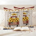 thumbnail image 3 of Farm Sunflowers Pillow Covers 2 Pack Summer Floral Red Truck Vine Fruit Wood Grain Pillowcase Waterproof Outdoor Throw Pillow Cover for Patio Garden Square Cushion 16”x16”, 3 of 9