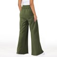 thumbnail image 6 of XFLWAM Women's Sweatpants Elastic High Waisted Drawstring Wide Leg Pants Casual Comfy Lightweight Joggers with Pockets Army Green XXL, 6 of 9