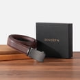 thumbnail image 5 of SENDEFN Men's Leather Belt Automatic Ratchet Buckle Slide Belt for Dress Casual Trim to Fit with Gift Box, 5 of 6