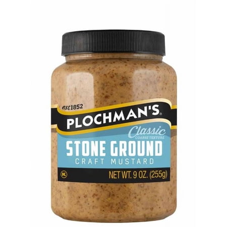 PLOCHMANS MUSTARD STONE GRND PET 9 OZ - Pack of 12
