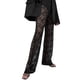 thumbnail image 1 of Pantalones transparentes de encaje de cintura alta para mujer: patchwork de malla, pierna ancha, cintura elástica, ropa sexy para discotecas, fiestas y salidas nocturnas, 1 of 8