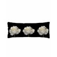 thumbnail image 2 of Flower Black Body Pillow Cover, Pillowcase Protectors with Zipper, Breathable Decorative Throw Pillow Case Cover, Gold White Abstract Floral Aesthetic Pillow Shams for Couch Sofa 20x60Inch, 2 of 8
